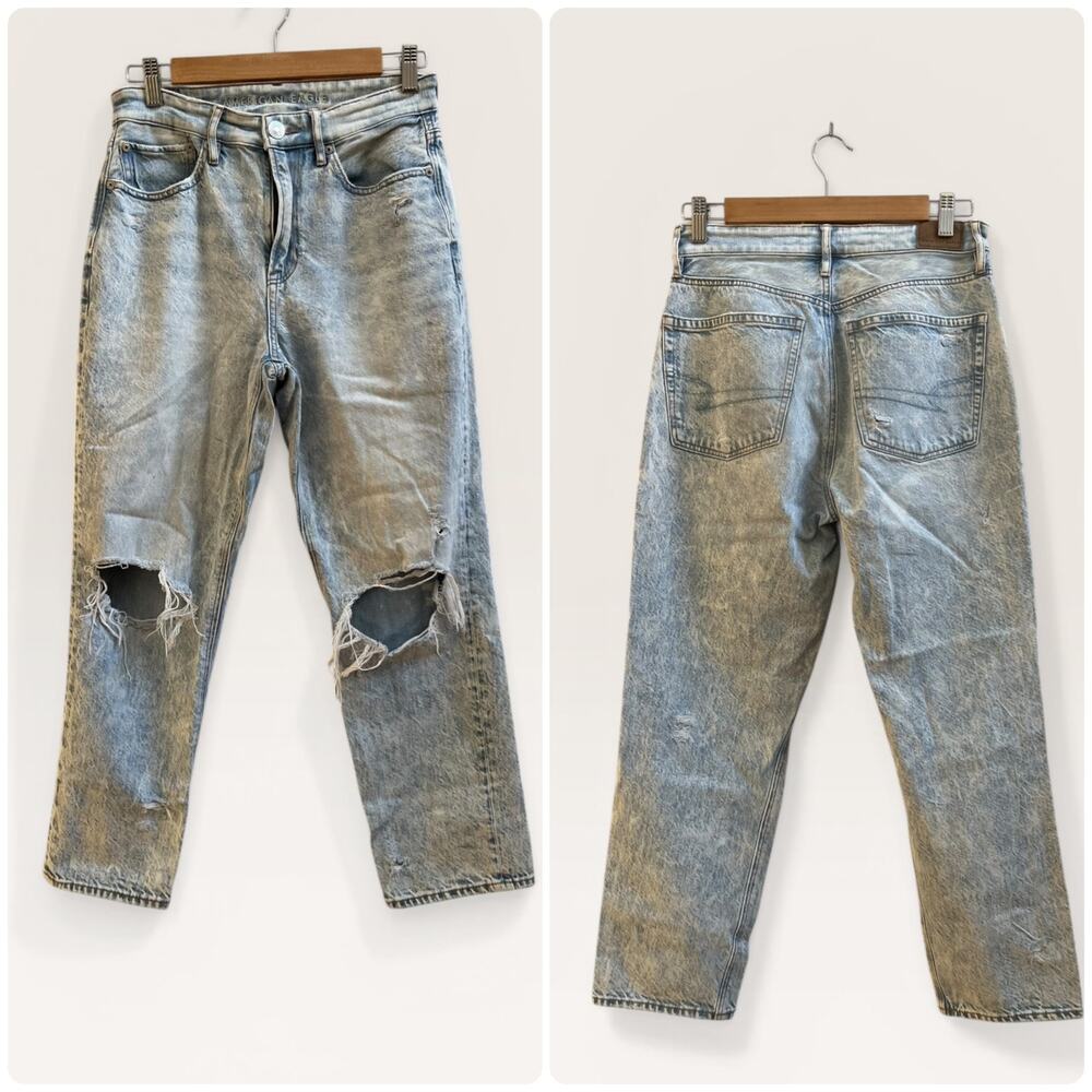 American Eagle Comfort Stretch Distressed 90s Boyfriend Jean Size 2 Short
